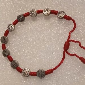Men's religion Sz 6 to 9 St. Benedict protection medallion bracelet